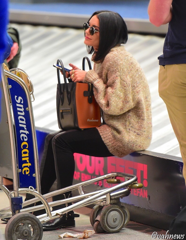 Vanessa Hudgens arrives at JFK Airport