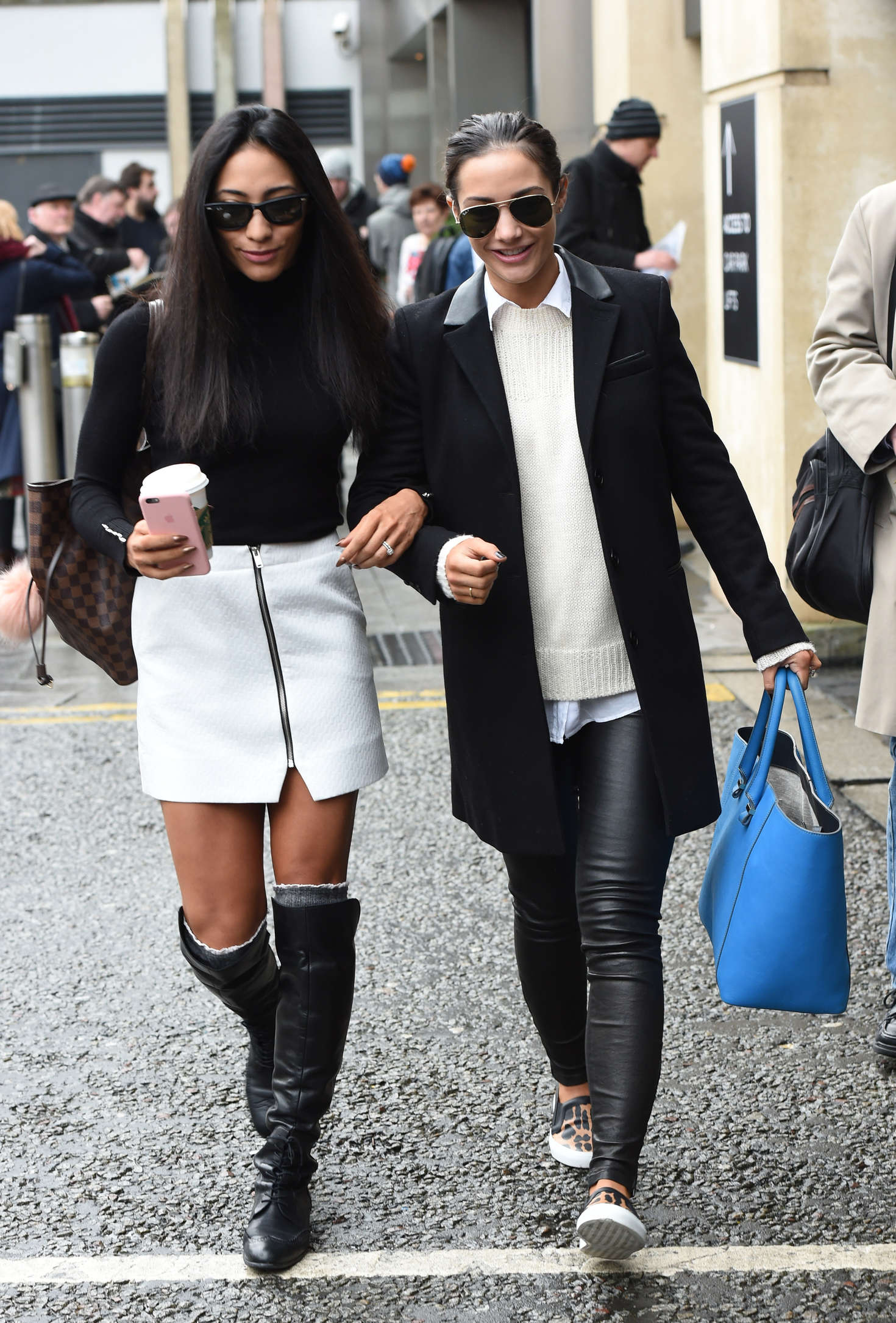 Frankie Bridge and Karen Clifton leaving their hotel in Birmingham