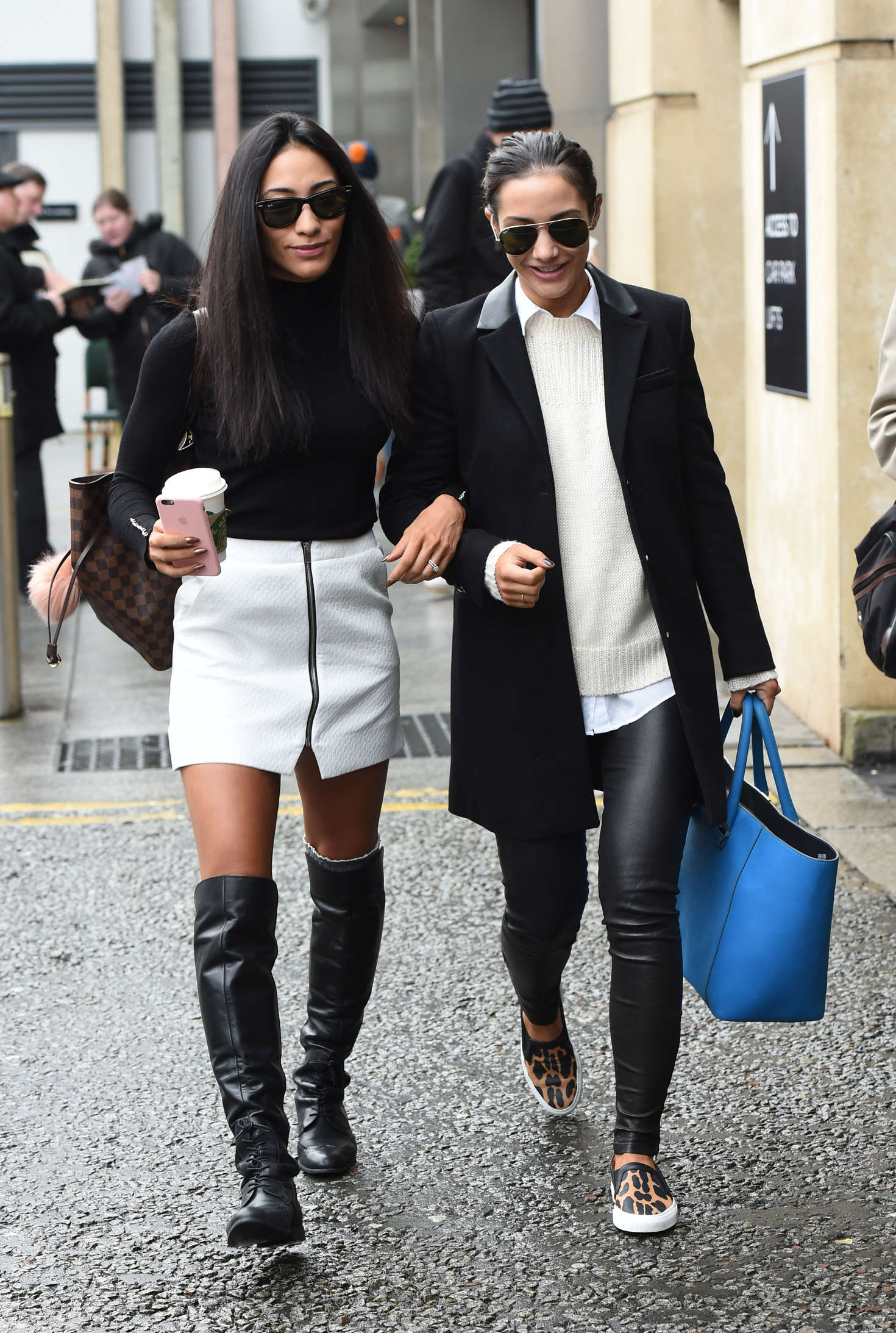 Frankie Bridge and Karen Clifton leaving their hotel in Birmingham