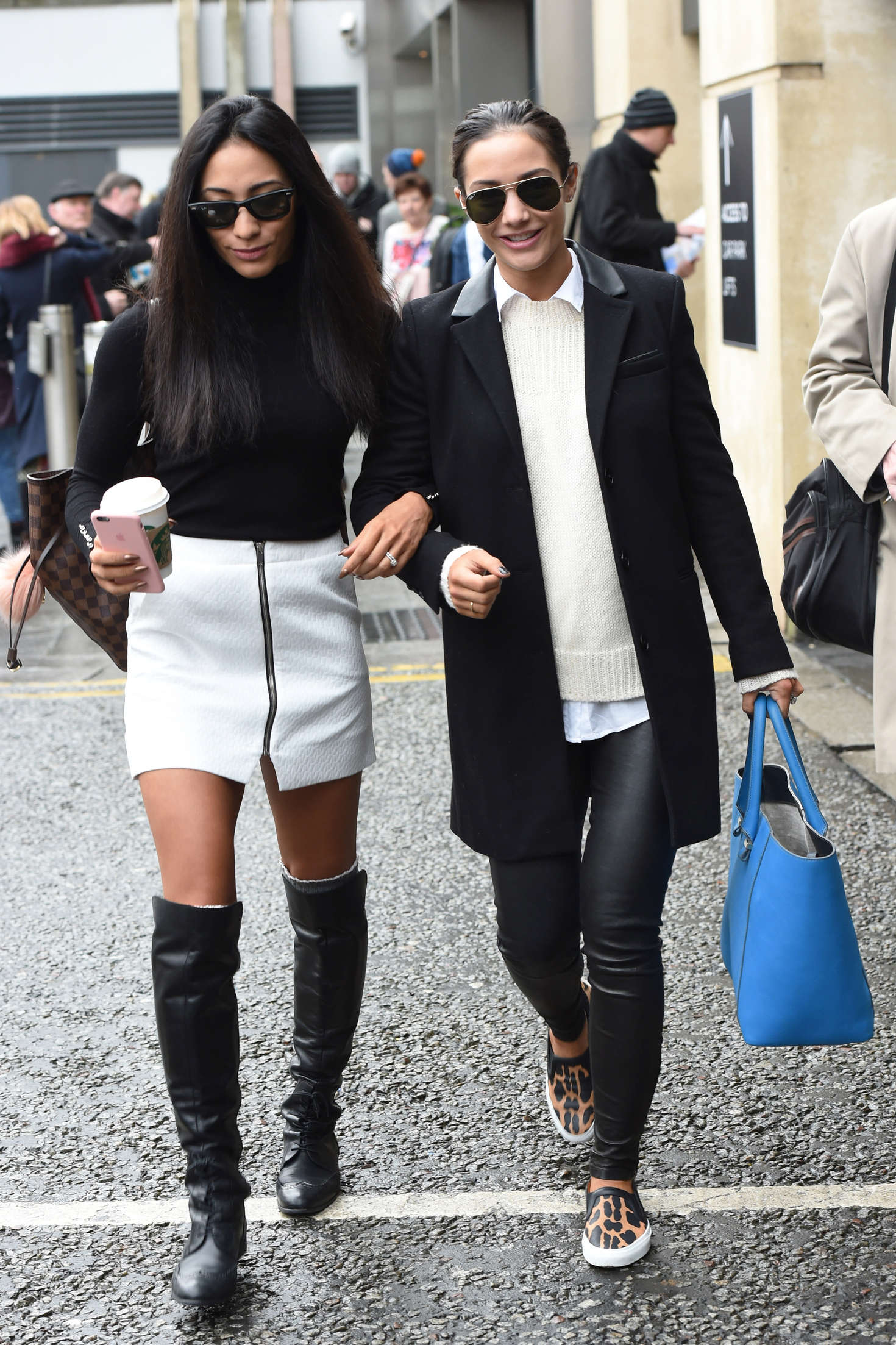 Frankie Bridge and Karen Clifton leaving their hotel in Birmingham