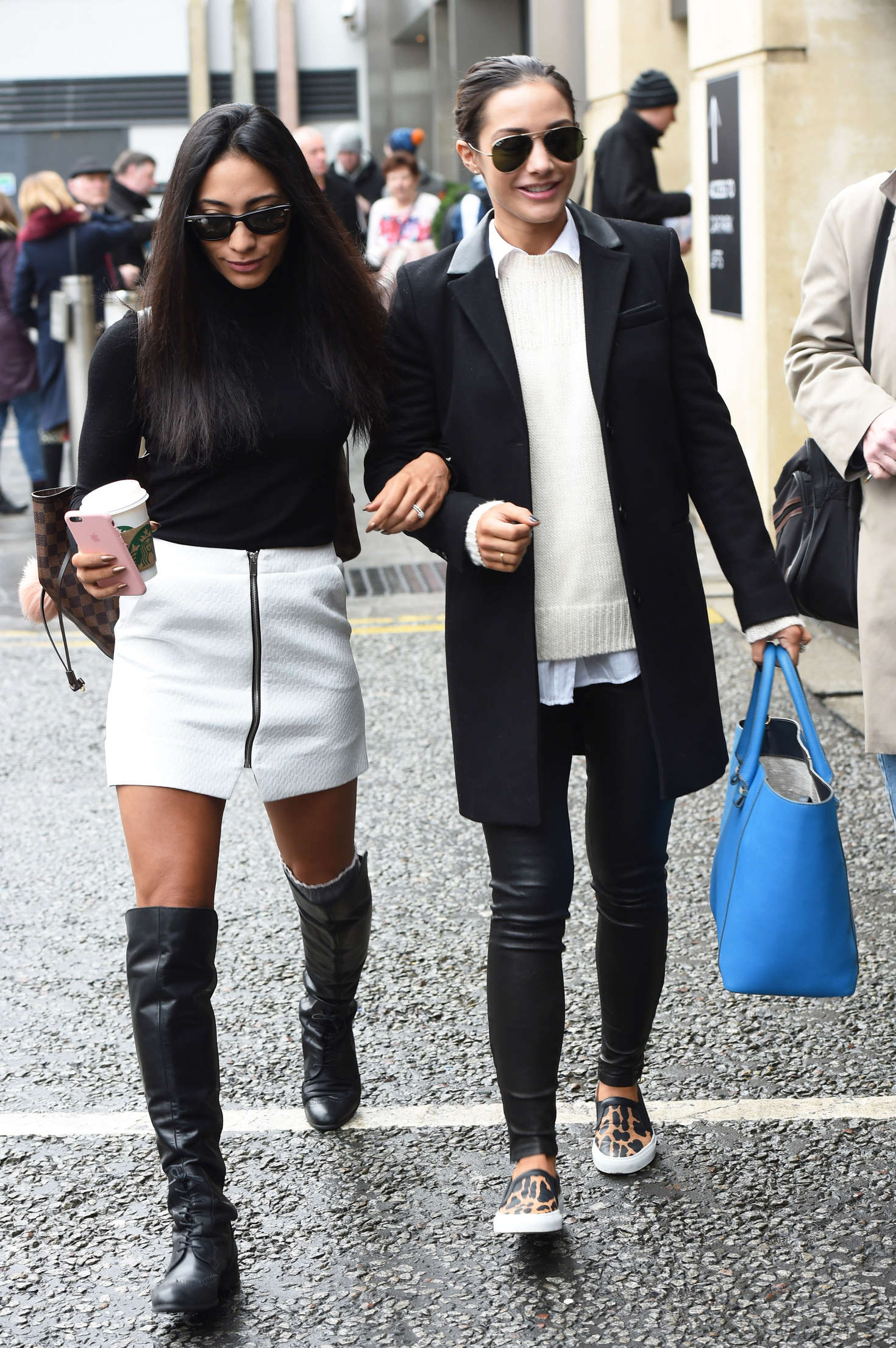 Frankie Bridge and Karen Clifton leaving their hotel in Birmingham