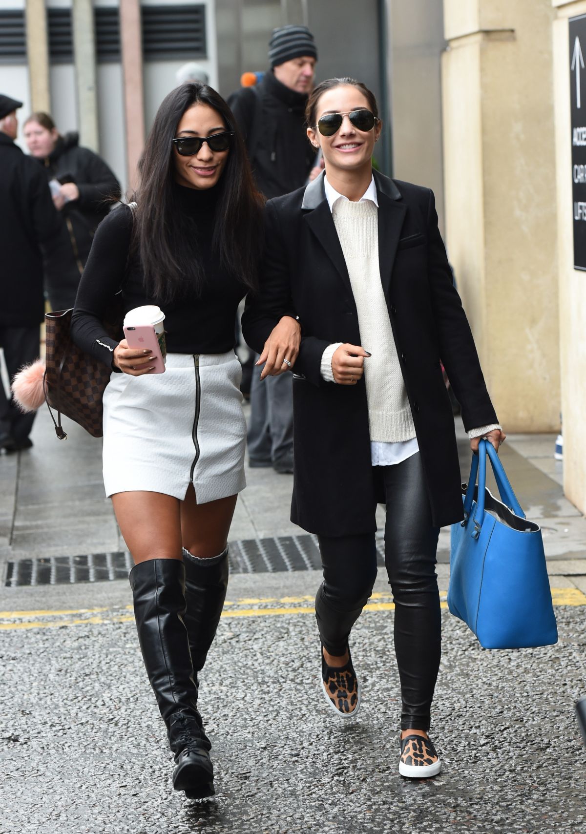 Frankie Bridge and Karen Clifton leaving their hotel in Birmingham