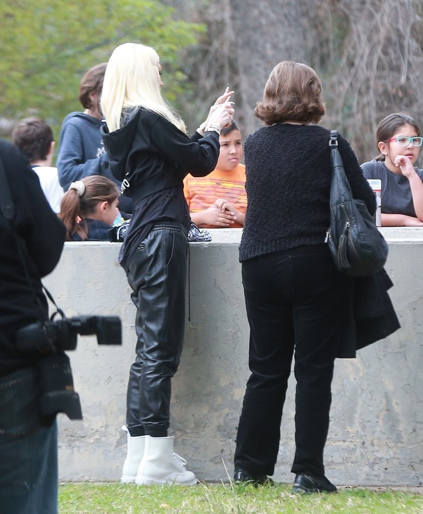 Gwen Stefani out in a park in LA