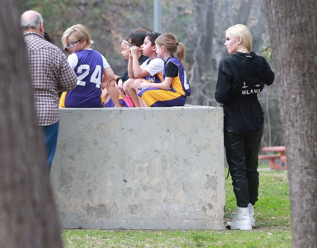 Gwen Stefani out in a park in LA