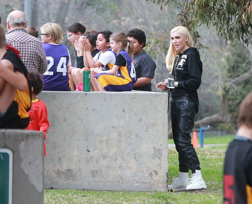 Gwen Stefani out in a park in LA