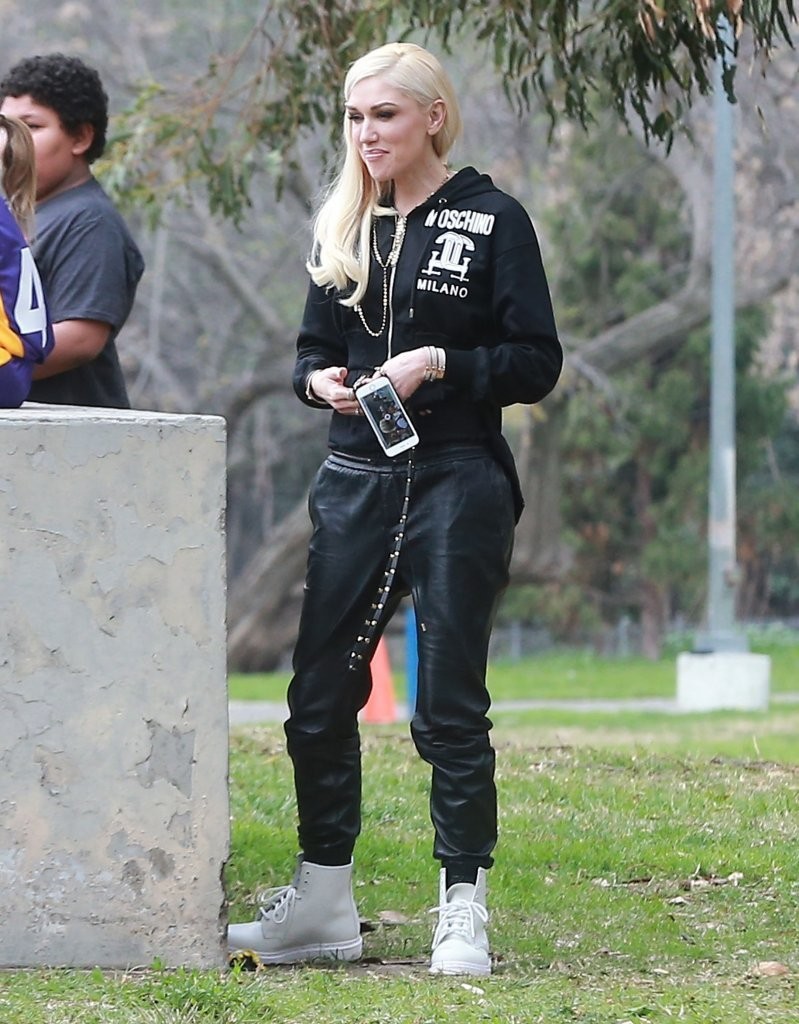 Gwen Stefani out in a park in LA