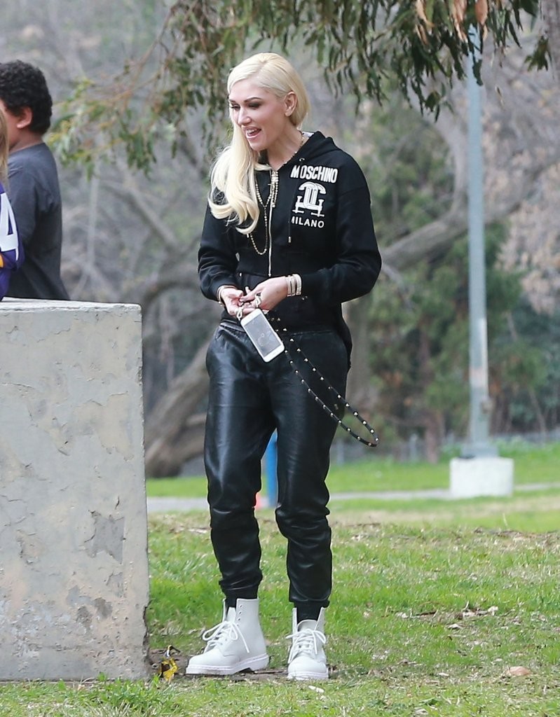 Gwen Stefani out in a park in LA