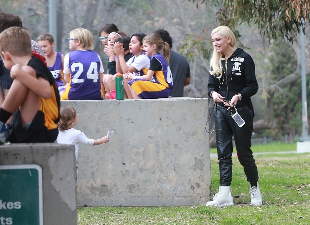 Gwen Stefani out in a park in LA