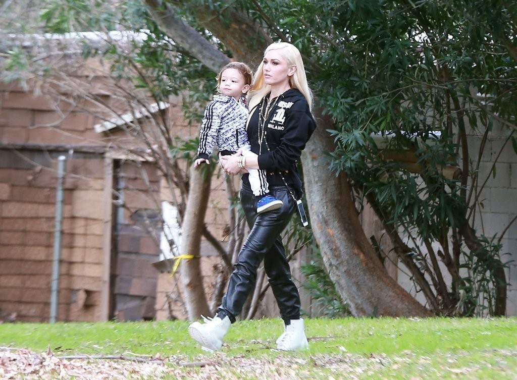 Gwen Stefani out in a park in LA