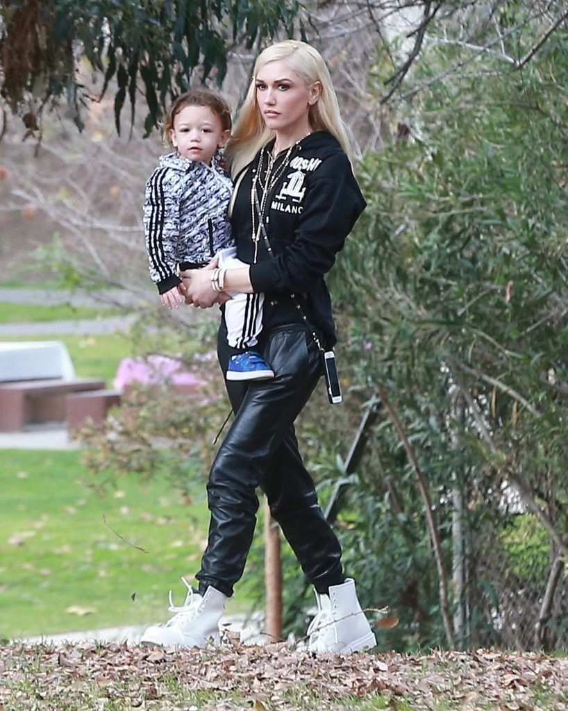 Gwen Stefani out in a park in LA