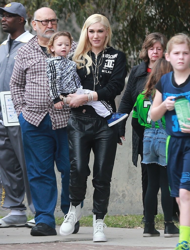 Gwen Stefani out in a park in LA