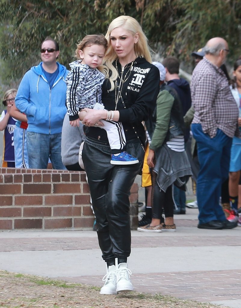 Gwen Stefani out in a park in LA