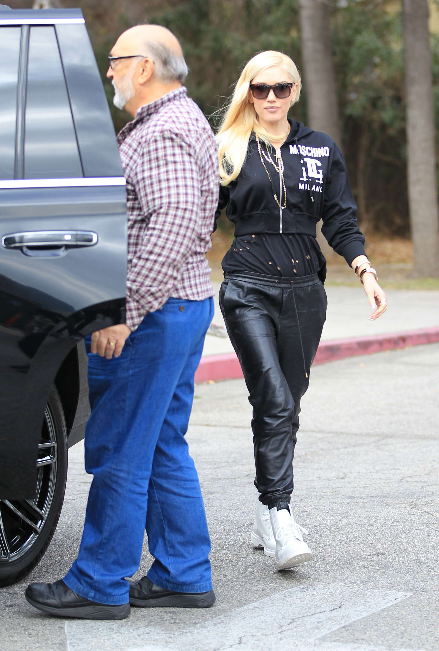 Gwen Stefani out in a park in LA