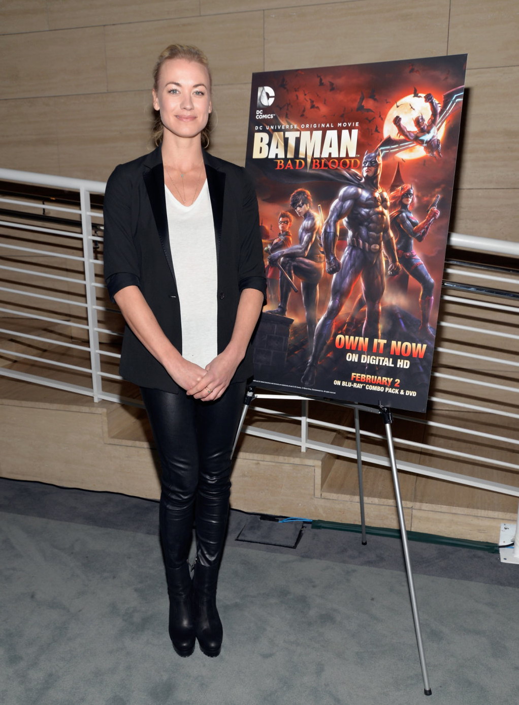 Yvonne Strahovski attends Batman Bad Blood premiere