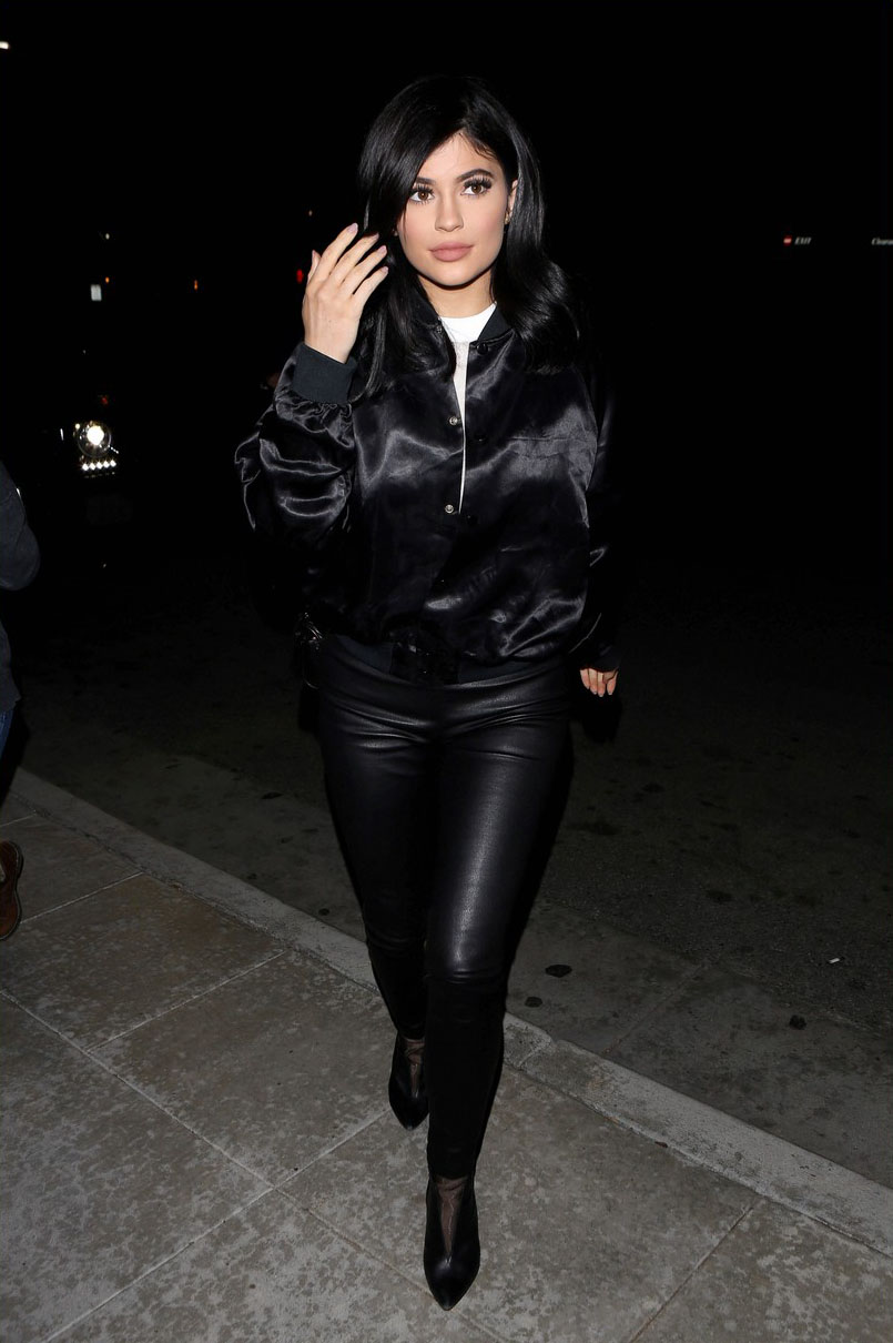 Kylie Jenner heads to dinner with friends at Mastros Steakhouse