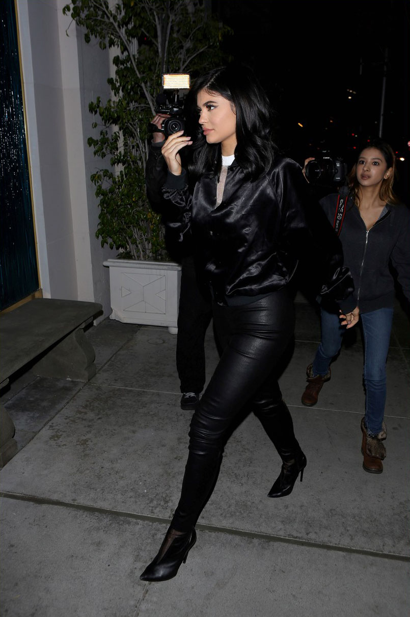 Kylie Jenner heads to dinner with friends at Mastros Steakhouse