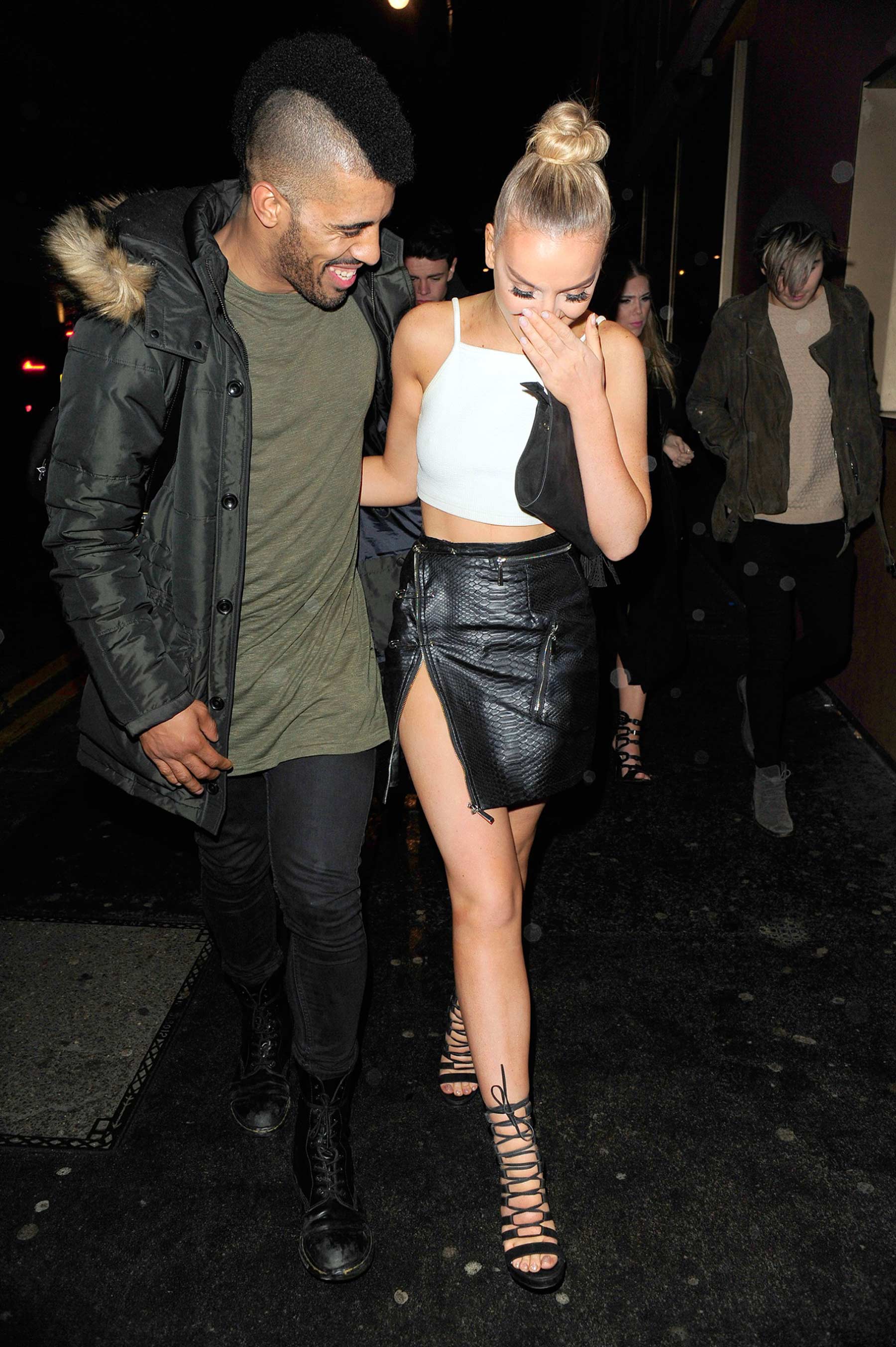 Perrie Edwards outside Drama Nightclub