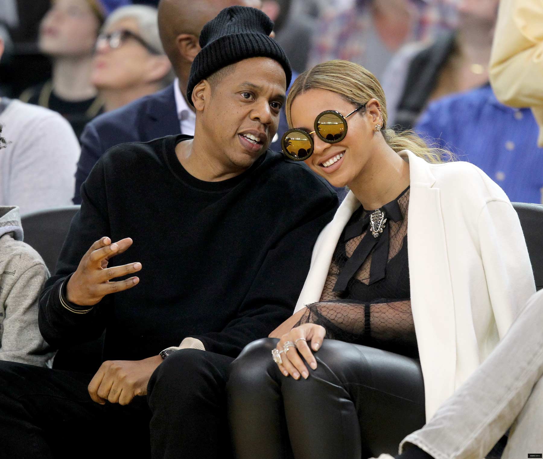Beyonce at Oklahoma City Thunder vs. Golden State Warriors game