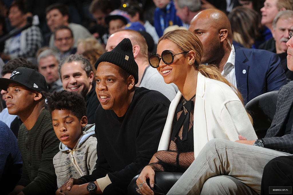 Beyonce at Oklahoma City Thunder vs. Golden State Warriors game