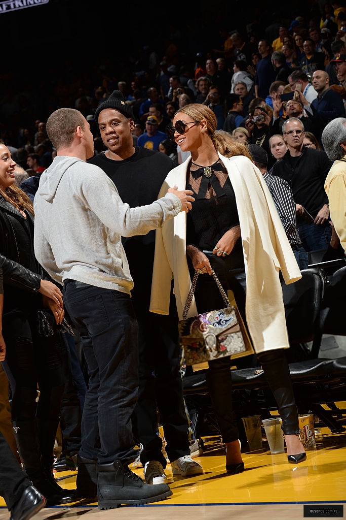 Beyonce at Oklahoma City Thunder vs. Golden State Warriors game