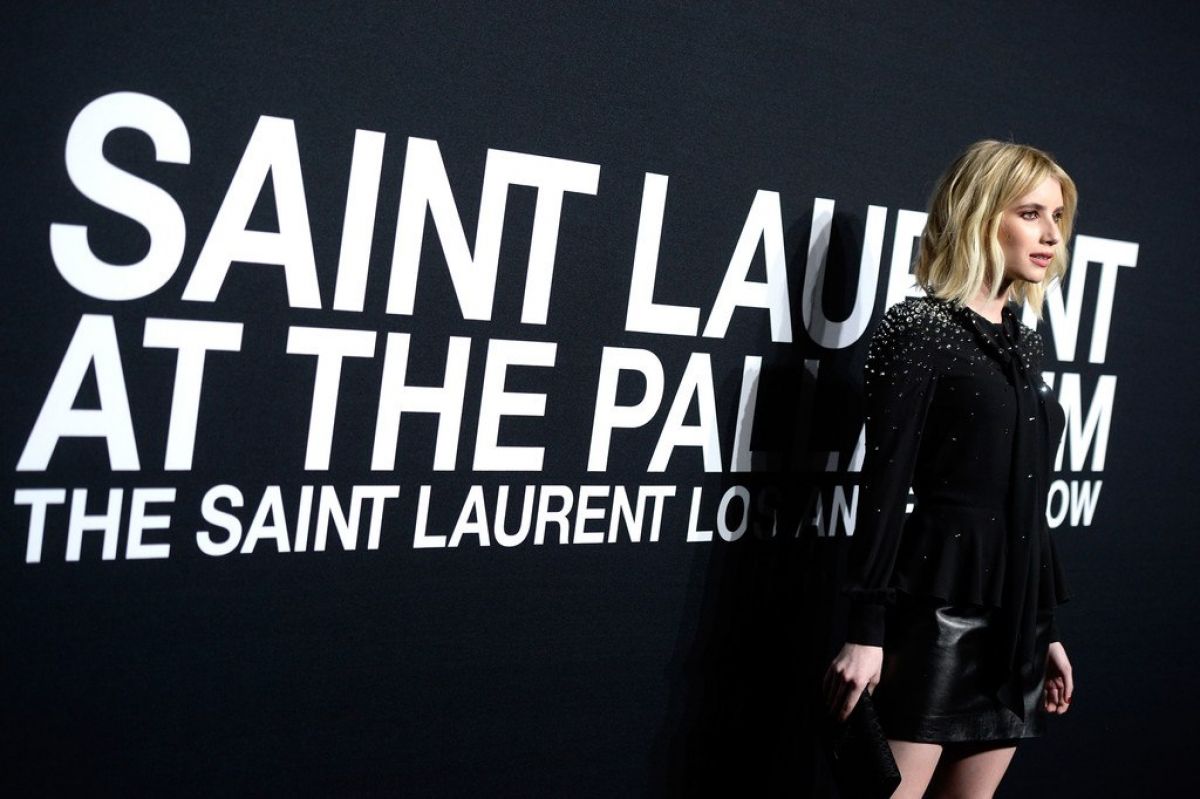 Emma Roberts attends Saint Laurent Fashion Show