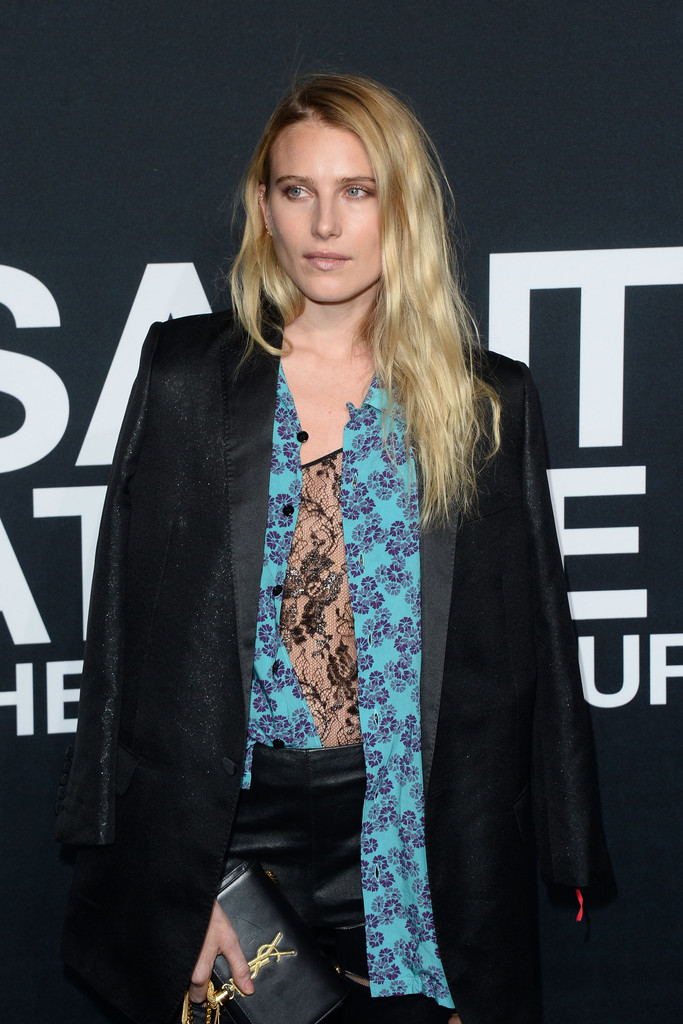 Dree Hemingway arriving at the Saint Laurent show