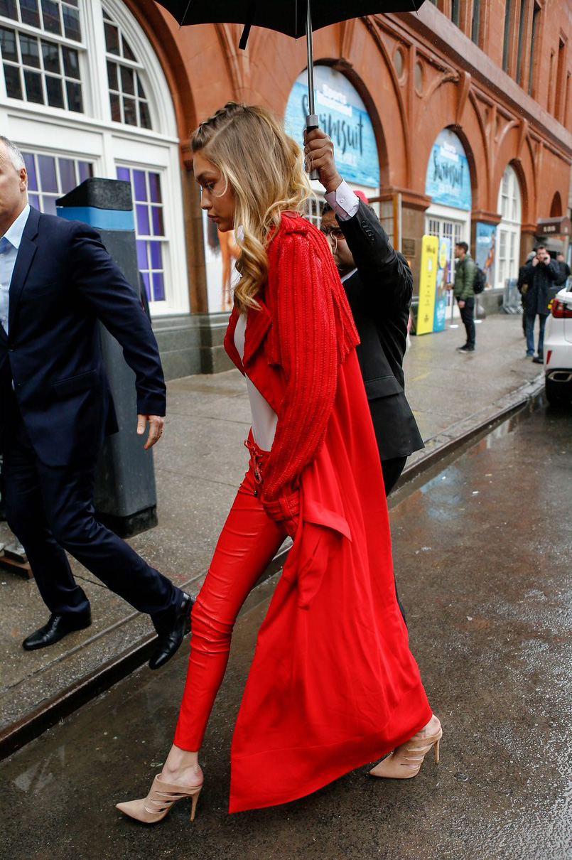 Gigi Hadid heads out during 2016 New York Fashion Week