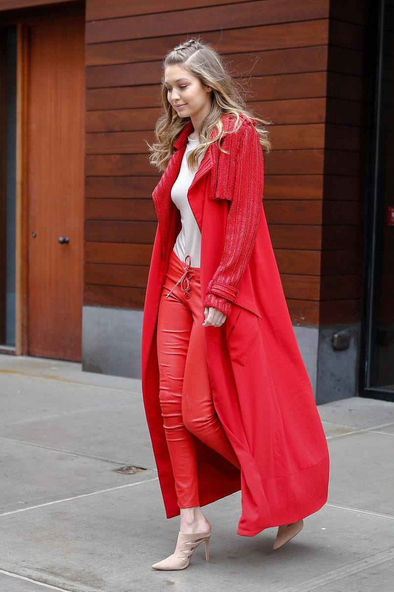 Gigi Hadid heads out during 2016 New York Fashion Week
