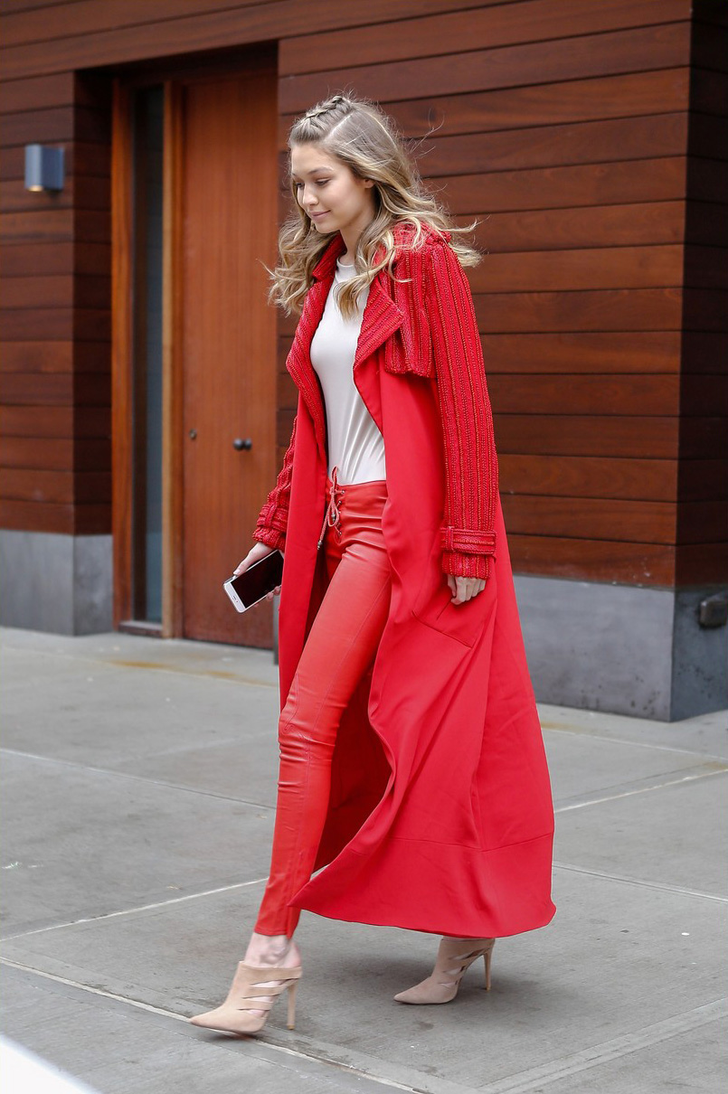 Gigi Hadid heads out during 2016 New York Fashion Week