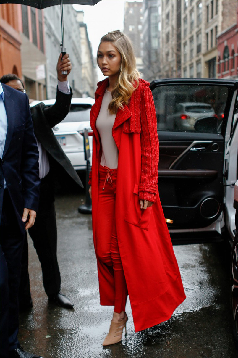 Gigi Hadid heads out during 2016 New York Fashion Week