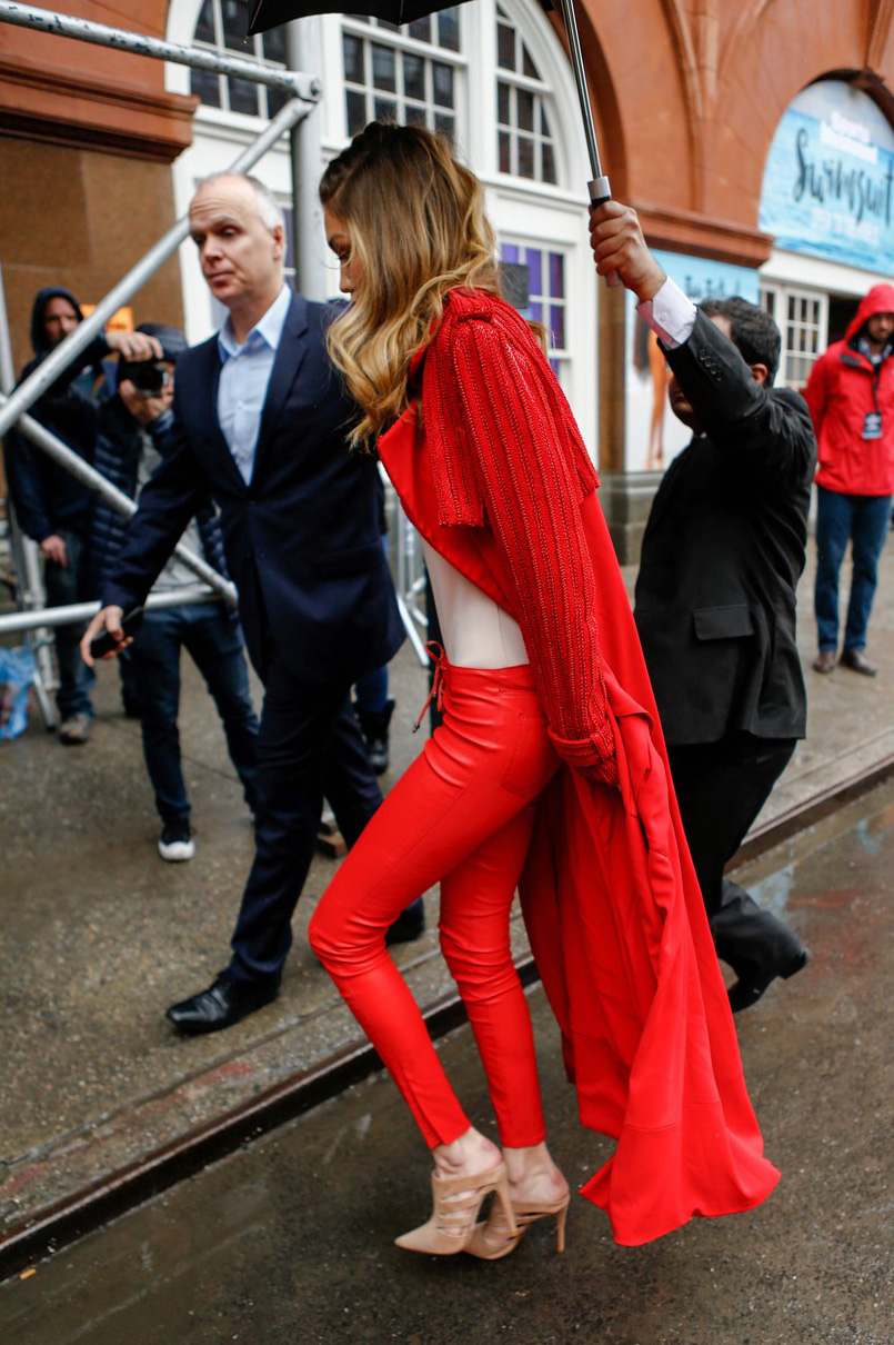 Gigi Hadid heads out during 2016 New York Fashion Week