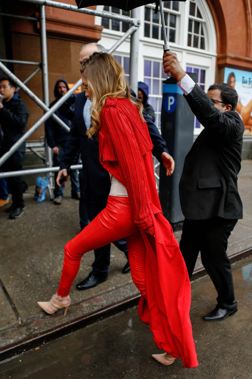 Gigi Hadid heads out during 2016 New York Fashion Week