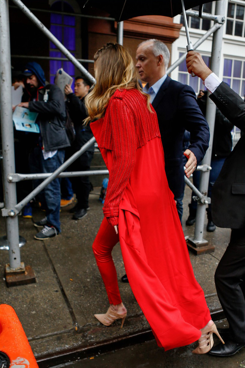 Gigi Hadid heads out during 2016 New York Fashion Week