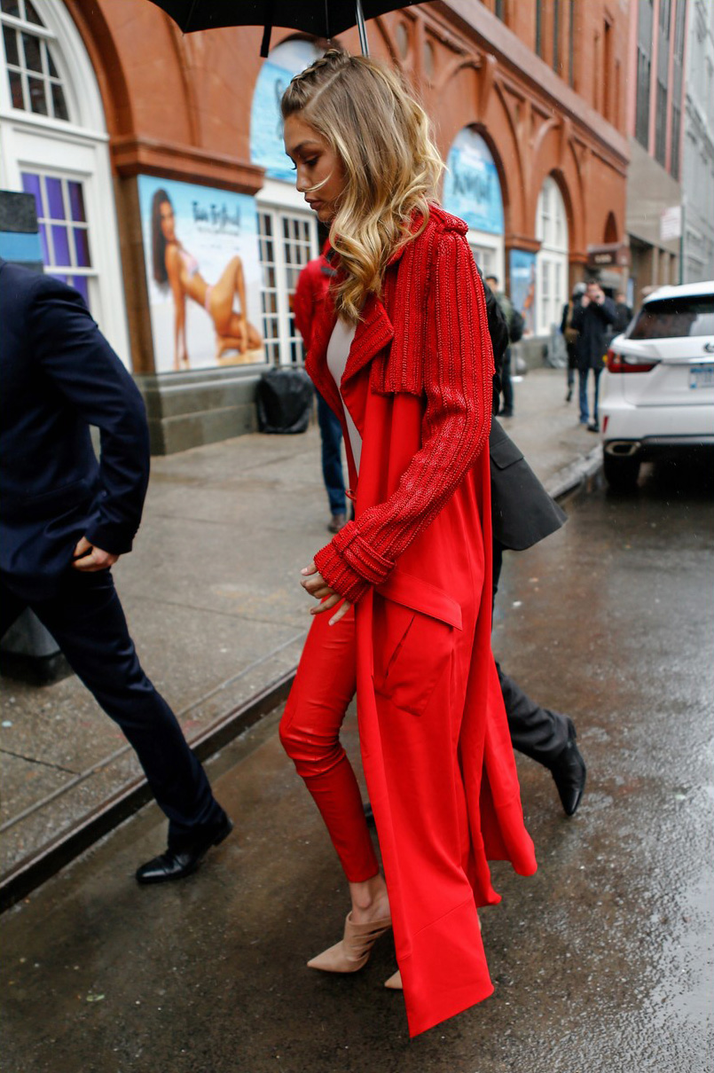 Gigi Hadid heads out during 2016 New York Fashion Week