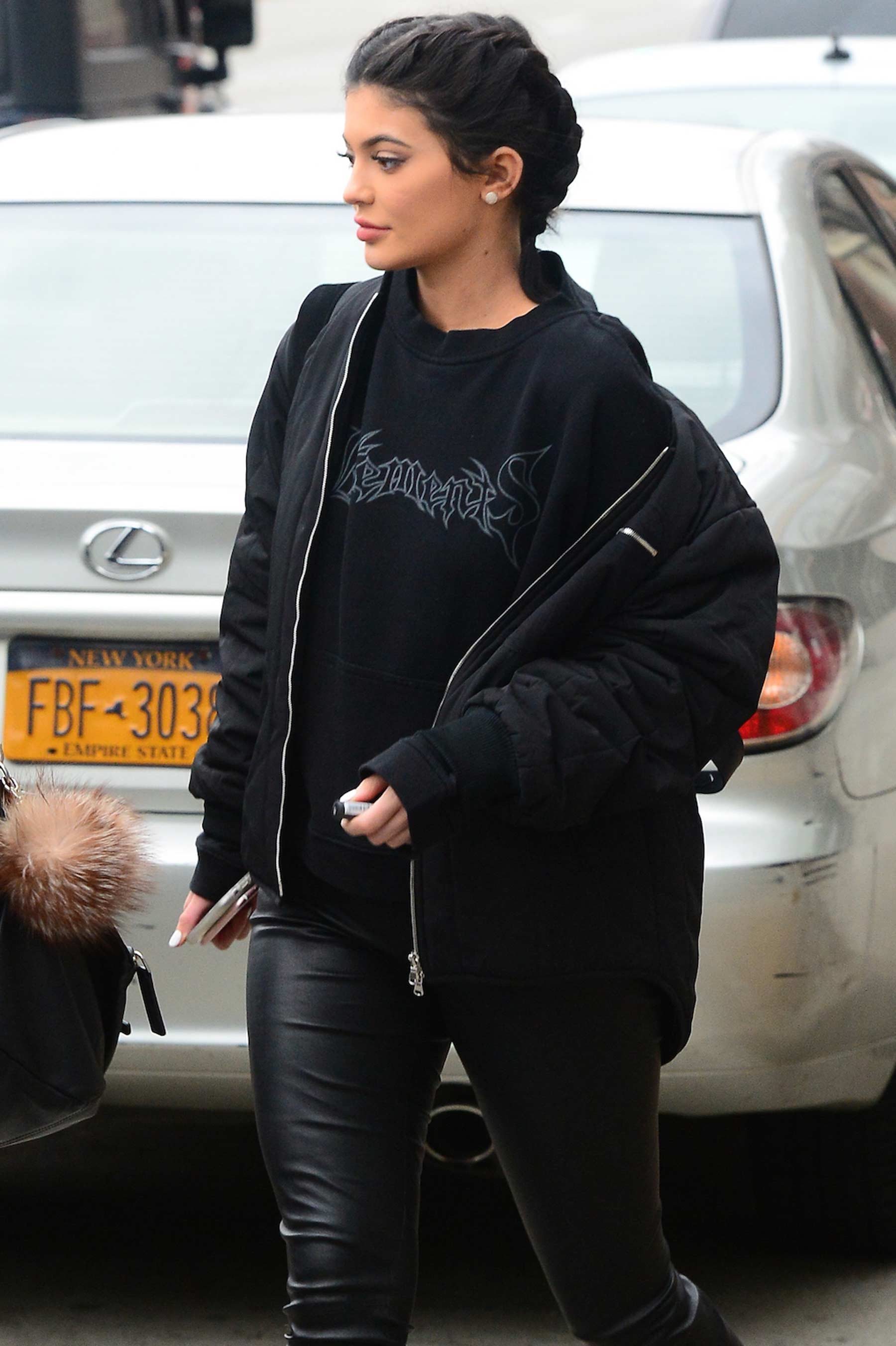 Kylie Jenner arrives at JFK airport