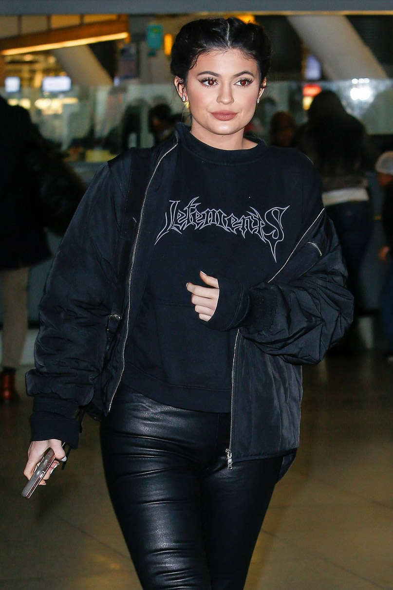 Kylie Jenner arrives at JFK airport