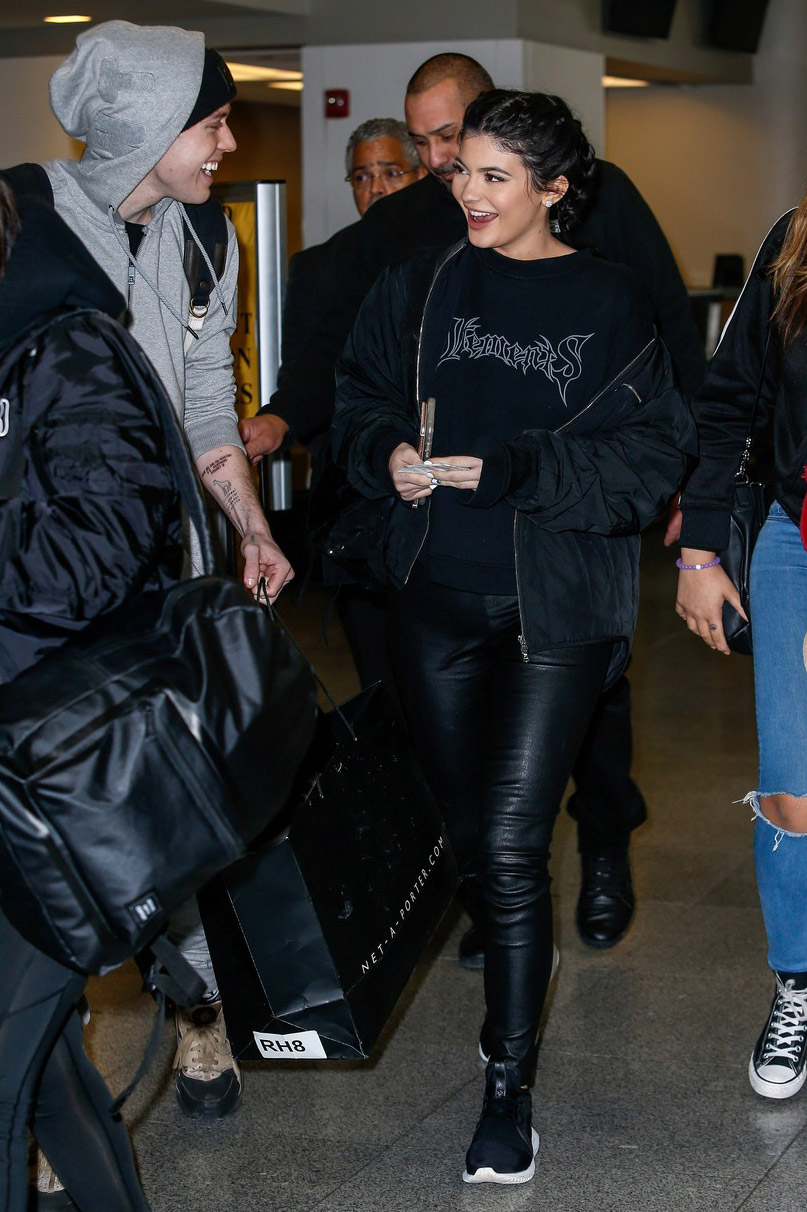 Kylie Jenner arrives at JFK airport