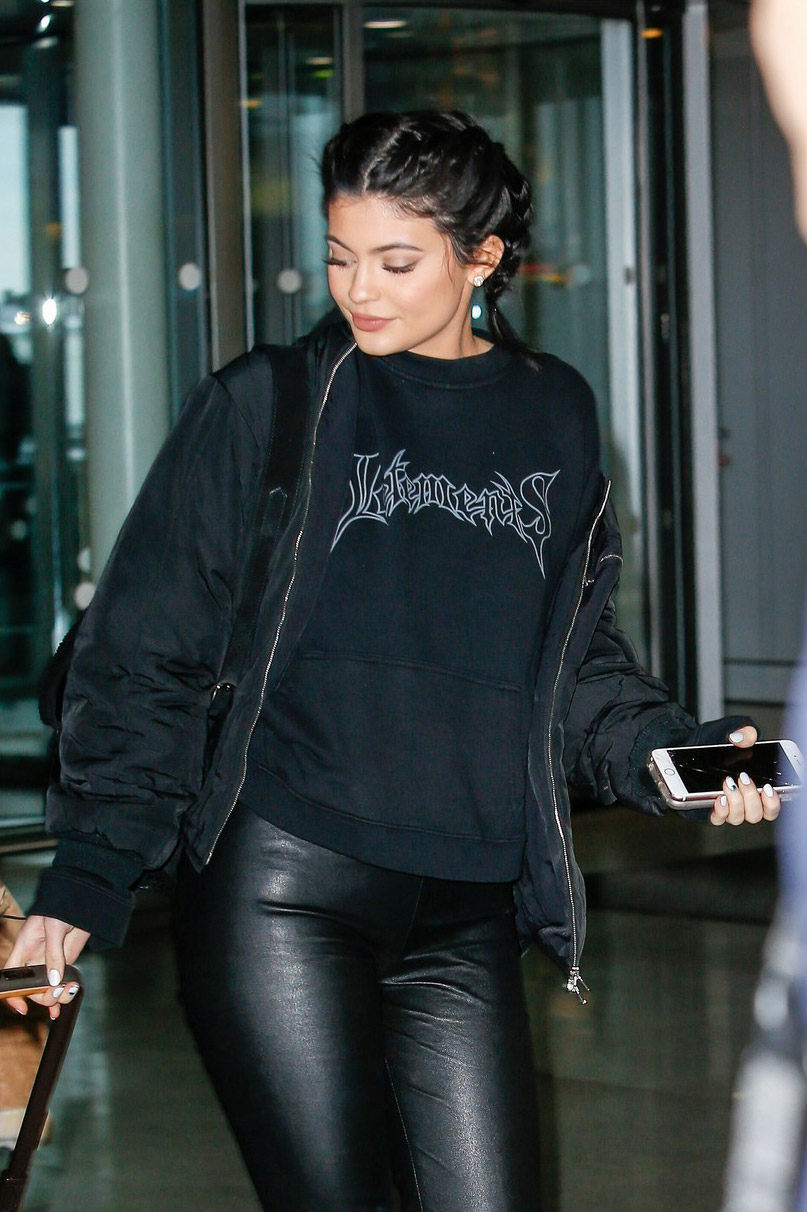 Kylie Jenner arrives at JFK airport