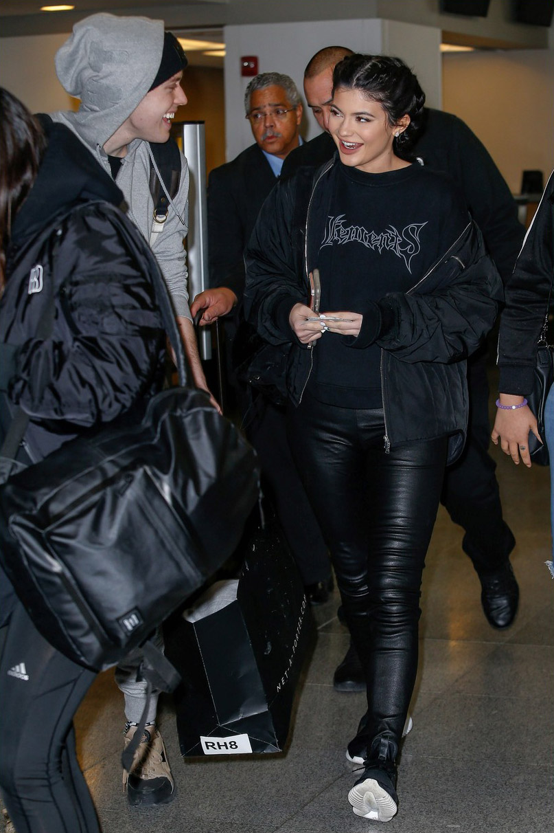 Kylie Jenner arrives at JFK airport