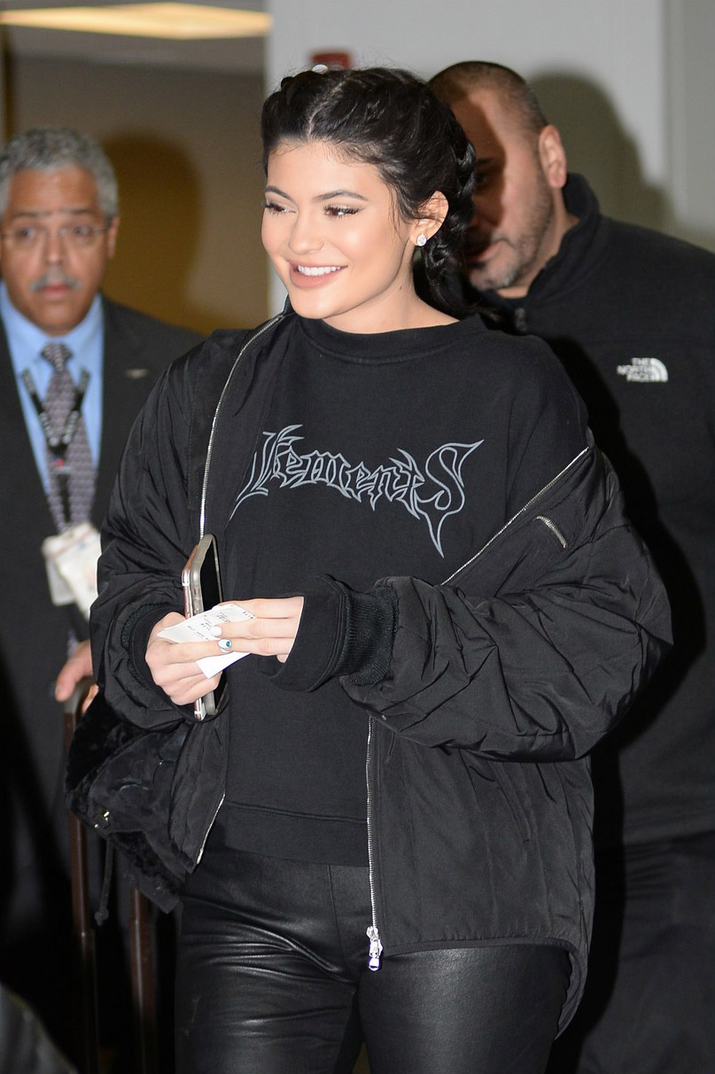 Kylie Jenner arrives at JFK airport