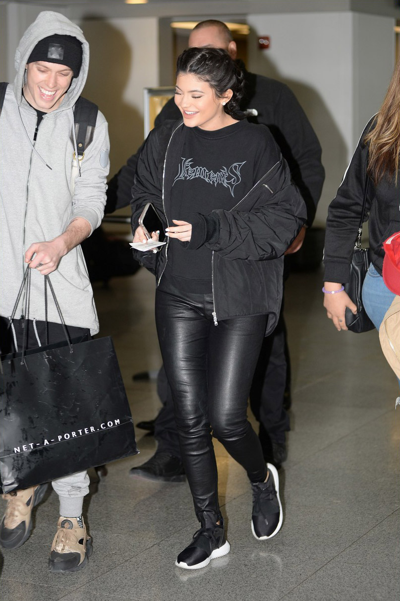 Kylie Jenner arrives at JFK airport