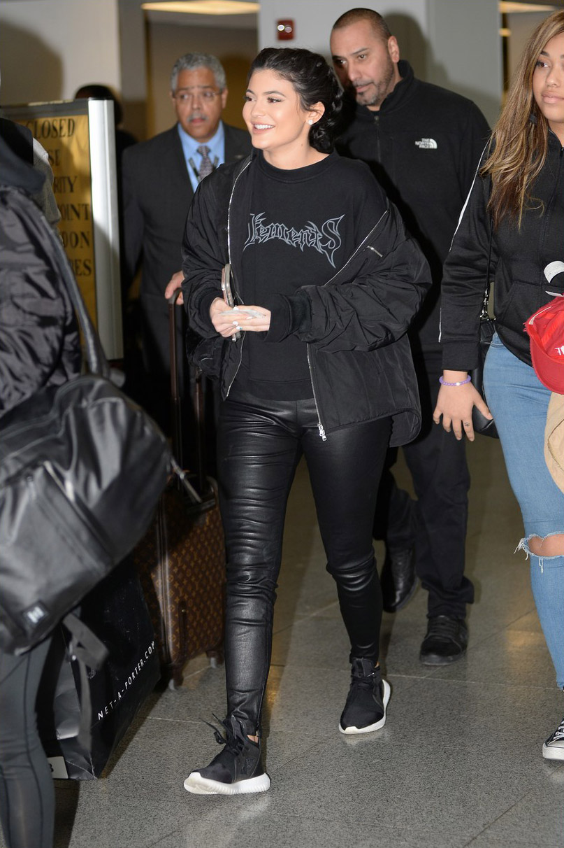 Kylie Jenner arrives at JFK airport