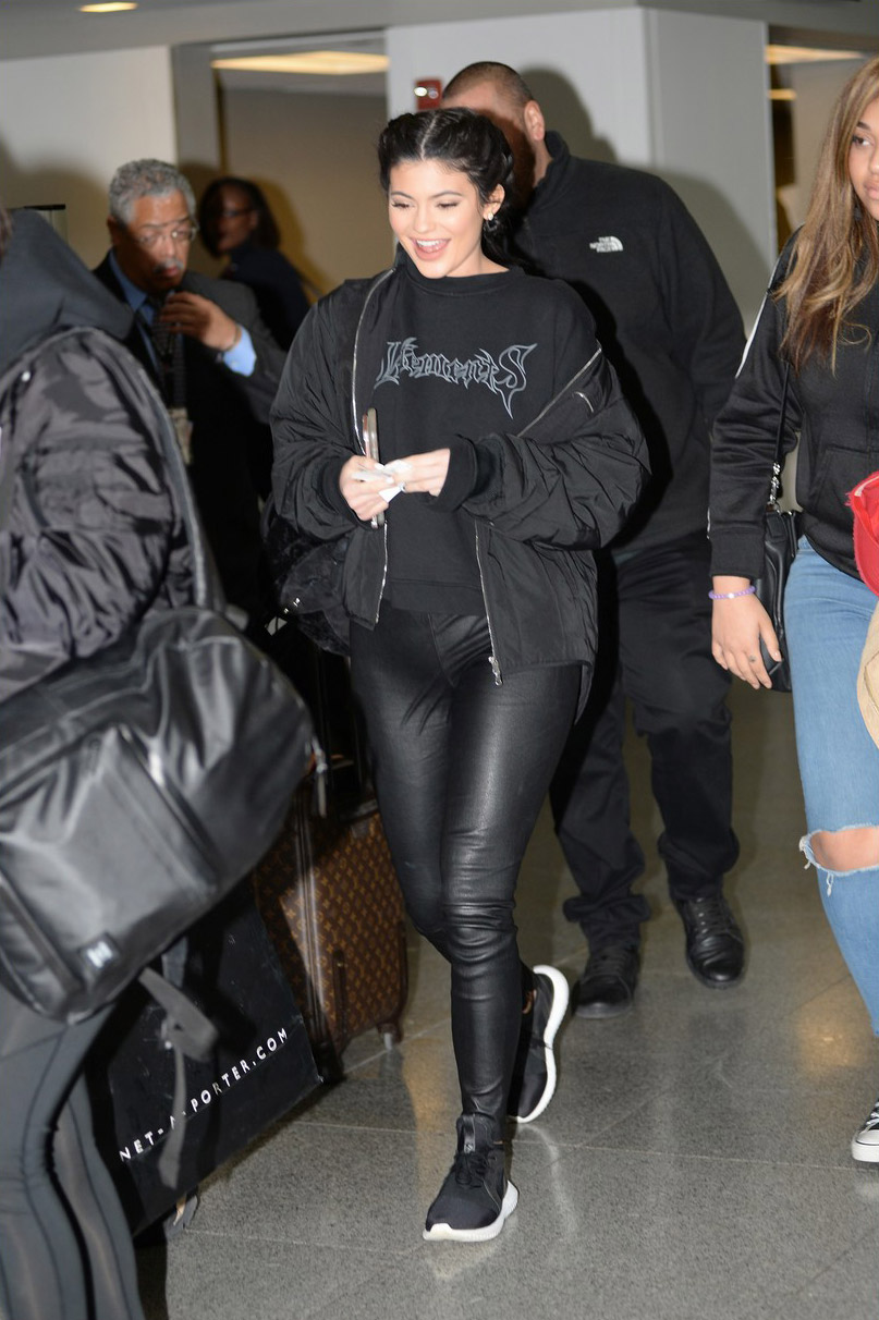 Kylie Jenner arrives at JFK airport