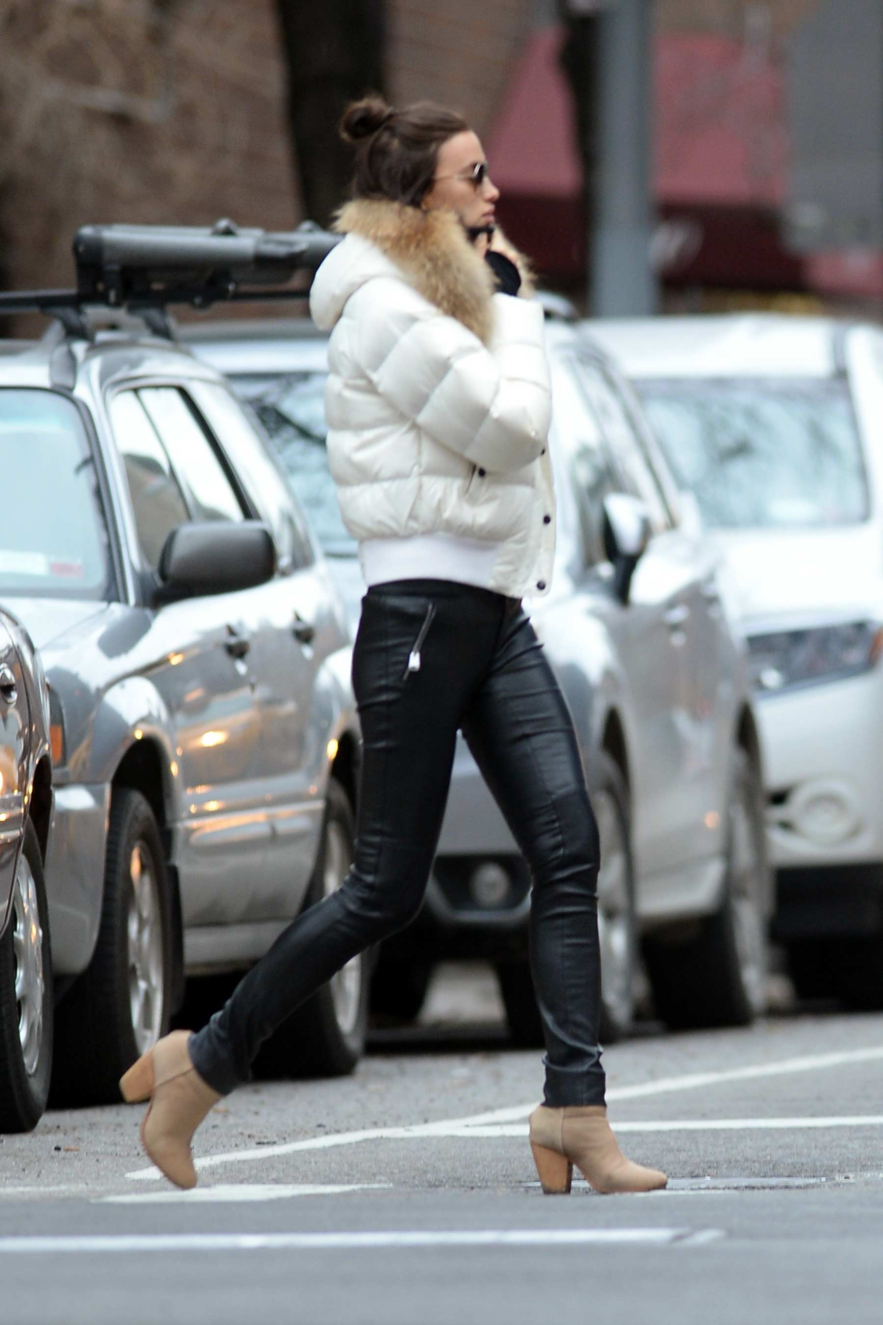 Irina Shayk out in New York