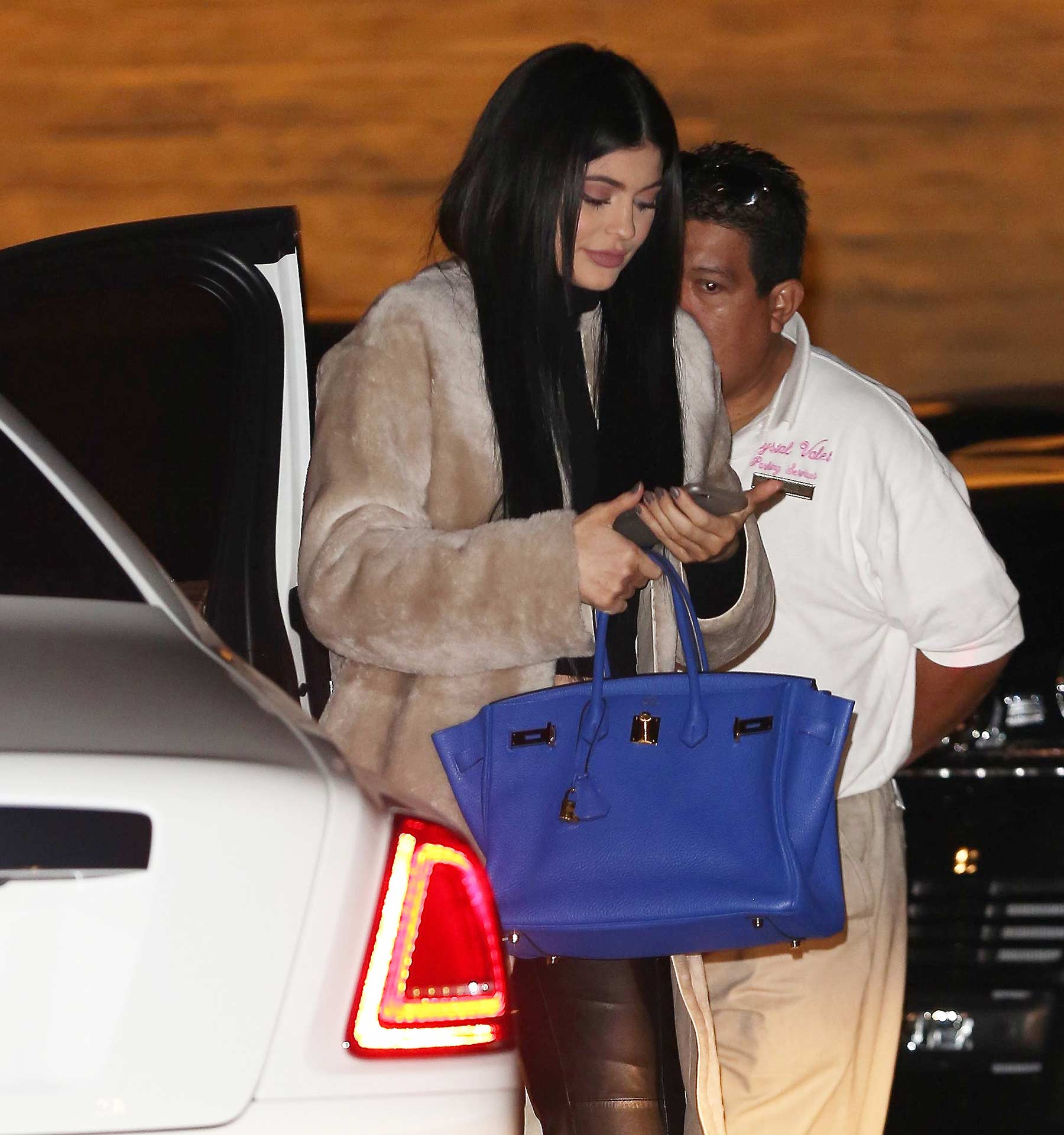 Kylie Jenner arriving at Nobu Restaurant