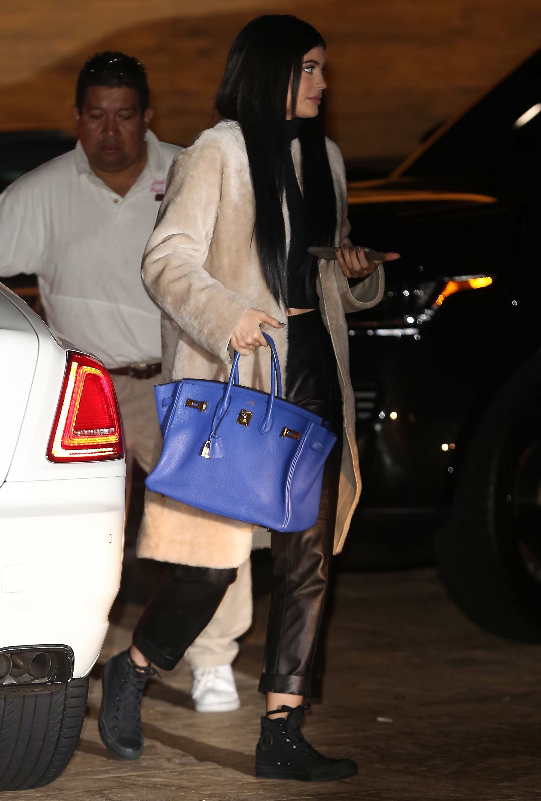 Kylie Jenner arriving at Nobu Restaurant