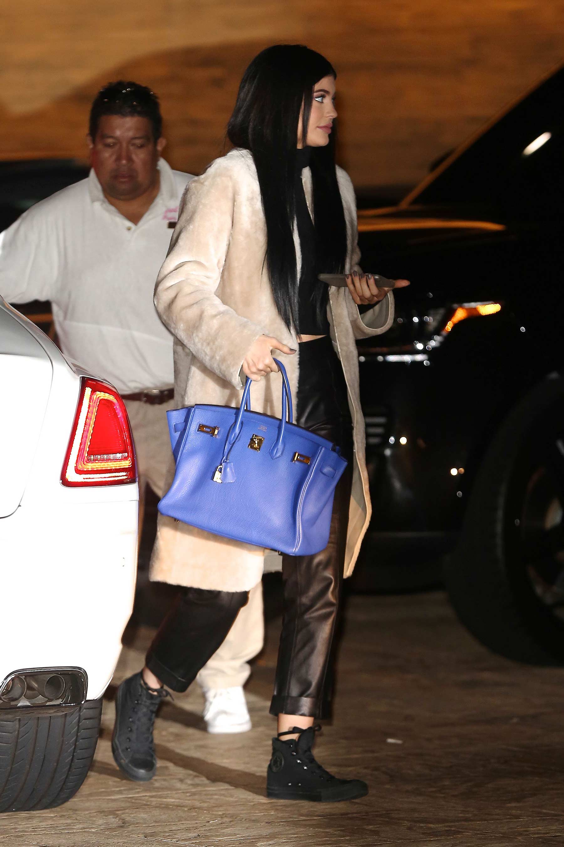 Kylie Jenner arriving at Nobu Restaurant