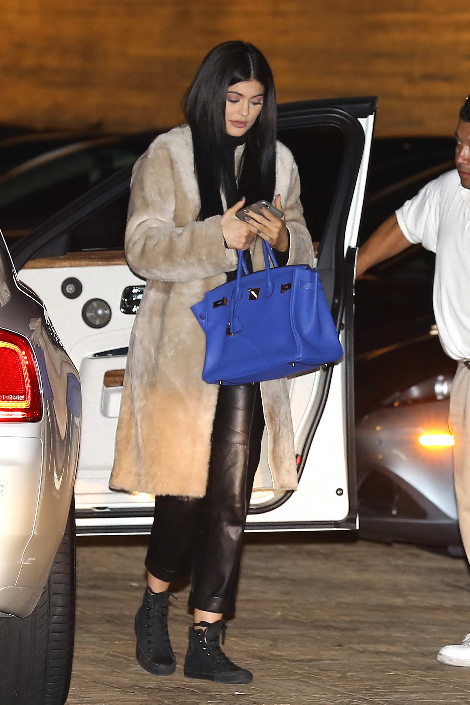 Kylie Jenner arriving at Nobu Restaurant