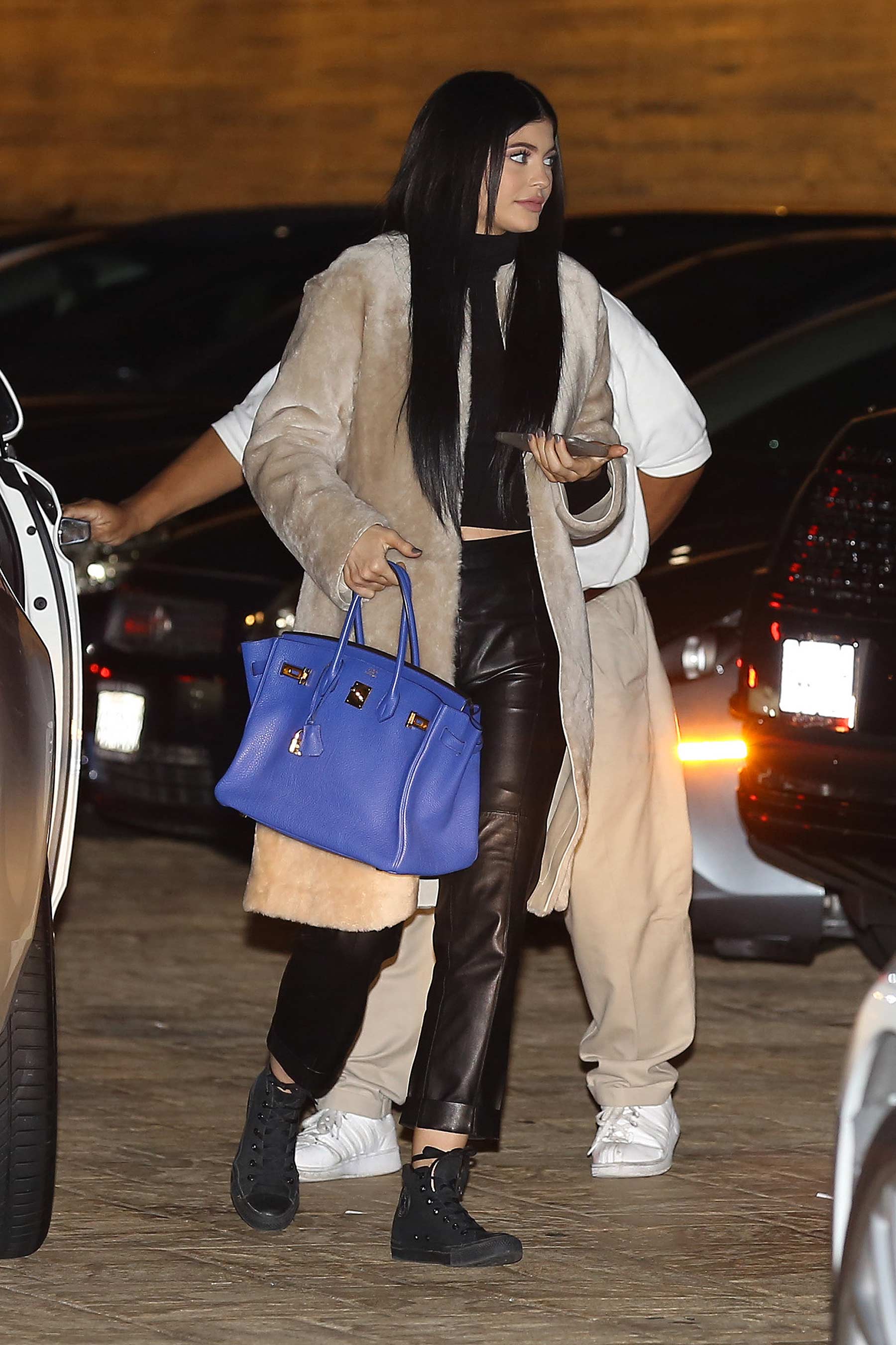 Kylie Jenner arriving at Nobu Restaurant