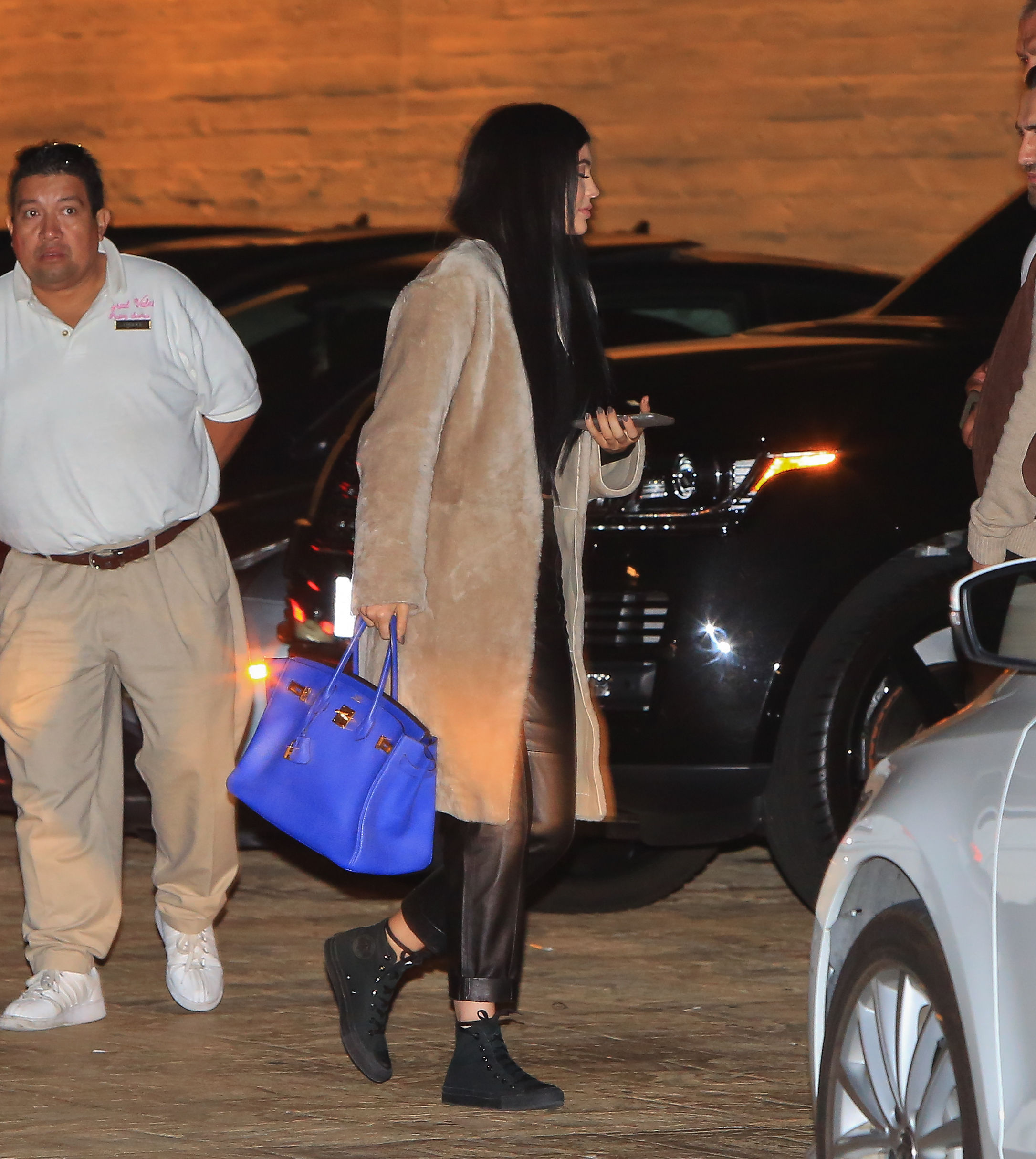 Kylie Jenner arriving at Nobu Restaurant